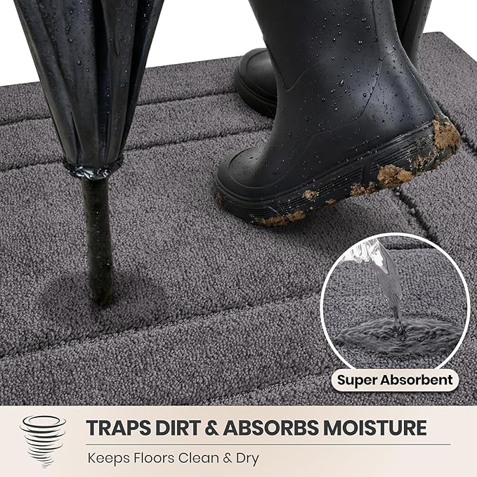 PURRUGS Dirt Trapping Door Mat 20in x 31.5in, Non-Slip/Skid Machine Washable - Image 2