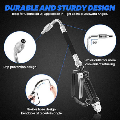 Pneumatic Oil Gun Dispenser, Oil Control Valve Nozzle 1/2-Inch NPT Inlet - Image 2