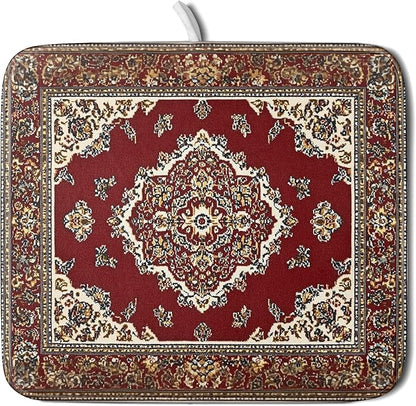 Giwawa Vintage Boho Dish Drying Mat Antique Tribal Rustic Red Floral Dish by Giwawa