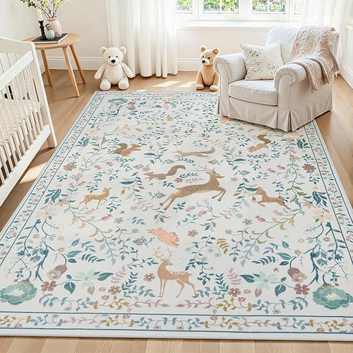 6x9 Area Rugs Washable Rug: Large Boho Living Room Rug Soft Non-Slip Low Pile by Yidanamy