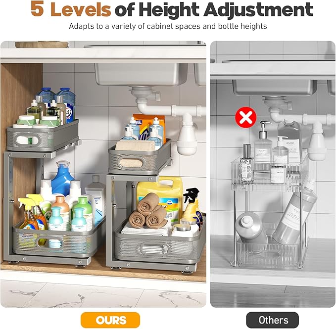 2 Pack 21.3IN-Depth Under Sink Organizer - Image 8