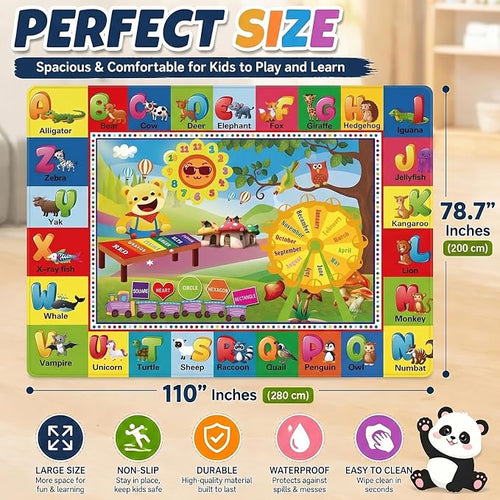 ABC Kids Play Rug, Non-Slip Classroom Carpet, soft low-pile surface, non-slip - Image 2