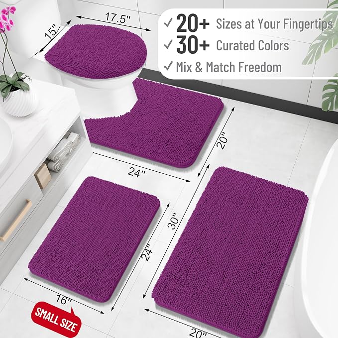 OLANLY Large Bathroom Rugs 40x24, Extra Soft Absorbent Chenille Bath Rugs - Image 2