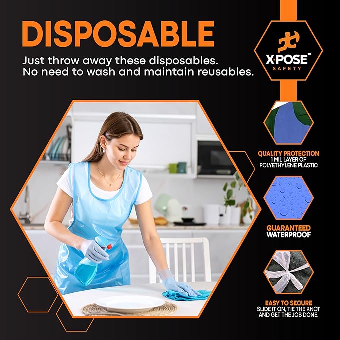 Xpose Safety 24, 000 Blue Plastic Disposable Aprons - Image 4