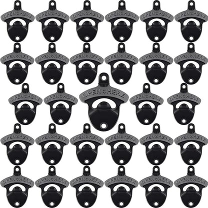 30 Packs Black Bottle Top Opener Wall Mounted Beer Cap Opener Stainless Bulk by Wallmountedbottleopener
