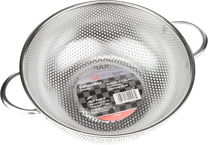Chef Craft Select Microperforated Colander, 2.5 quart, Stainless Steel - Image 2