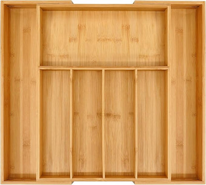 VaeFae Premium Bamboo Drawer Organizer, Expandable Silverware Drawer Organizer by VaeFaeDirect