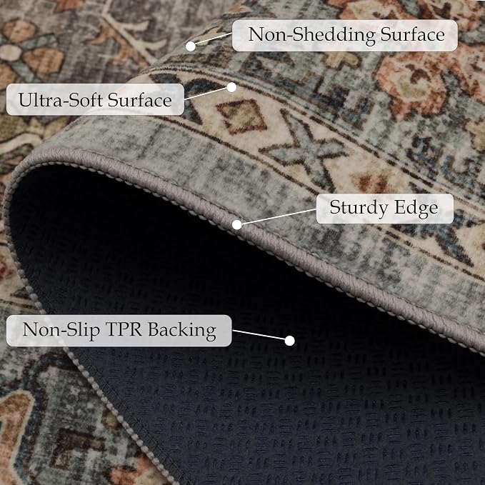 Ruaruarug Washable Area Rug Runner 2×6 - Image 2