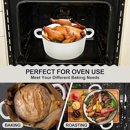 P&P CHEF 6QT Enameled Dutch Oven, Cast Iron Dutch Oven Pot - Image 7