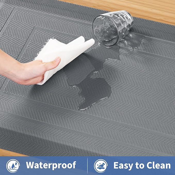 UKISS 9/10"" Extra Thick Cushioned Anti Fatigue Kitchen Mat, Waterproof High - Image 5