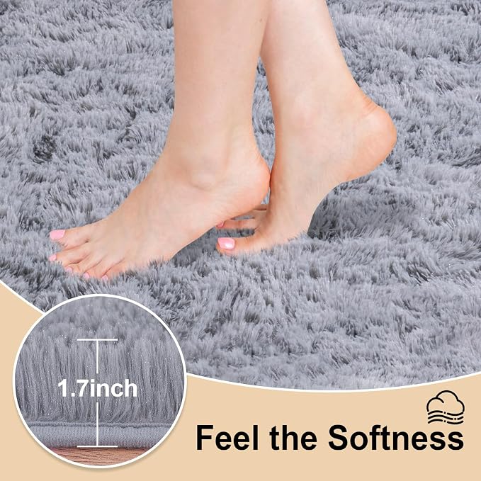 Mugorn 3x5 Rugs for Bedroom, Fluffy Area Rugs for Living Room, Soft Shag Kids - Image 2