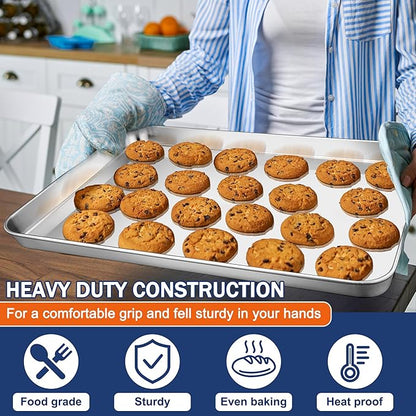 P&P CHEF 19.6 Inch Baking Cookie Sheet, Oven Pan Tray Stainless Steel Sheet Pan - Image 6