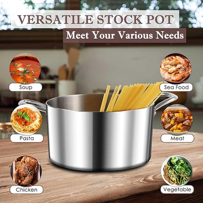 Herogo 4.5 Quart Stock Pot, Tri-Ply Cooking Pot - Image 6