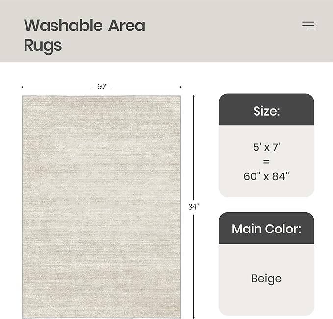 Valenrug Washable Rugs 5x7 - Image 2