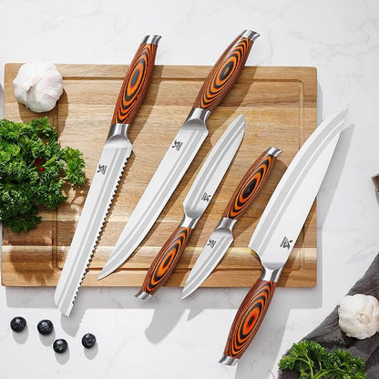 MSY BIGSUNNY 5pcs Knife Set Kitchen Utensils Knife, German Stainless Steel - Image 4