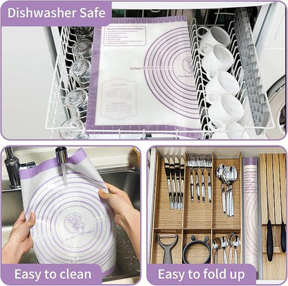 Silicone Pastrty Mat for Dough Rolling, Extra Thick Silicone Baking Mat - Image 6