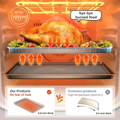 HONGBAKE Baking Sheet Pan Set of 3, Cookie Sheets - Image 9