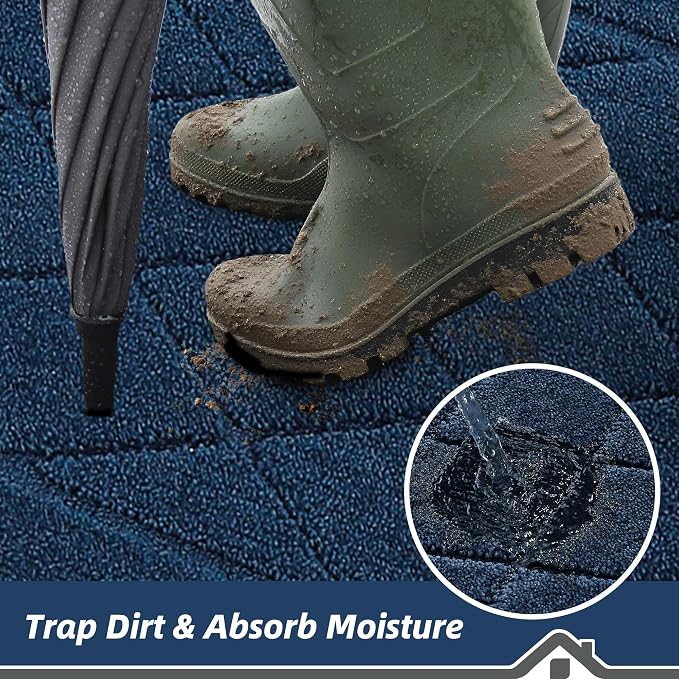 BEQHAUSE Dirt Trapper Door Mat 24" x 36", Doormat Non-Slip Entryway Rugs - Image 3