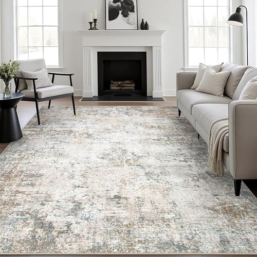 9x12 Area Rug Living Room Rug: Washable Modern Abstract Soft Thin Rug Indoor by FXRHLP