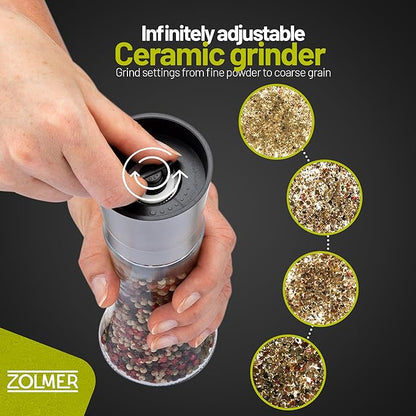 ZOLMER® Premium Stainless Steel Salt and Pepper Grinder Set manual | Adjustable - Image 3