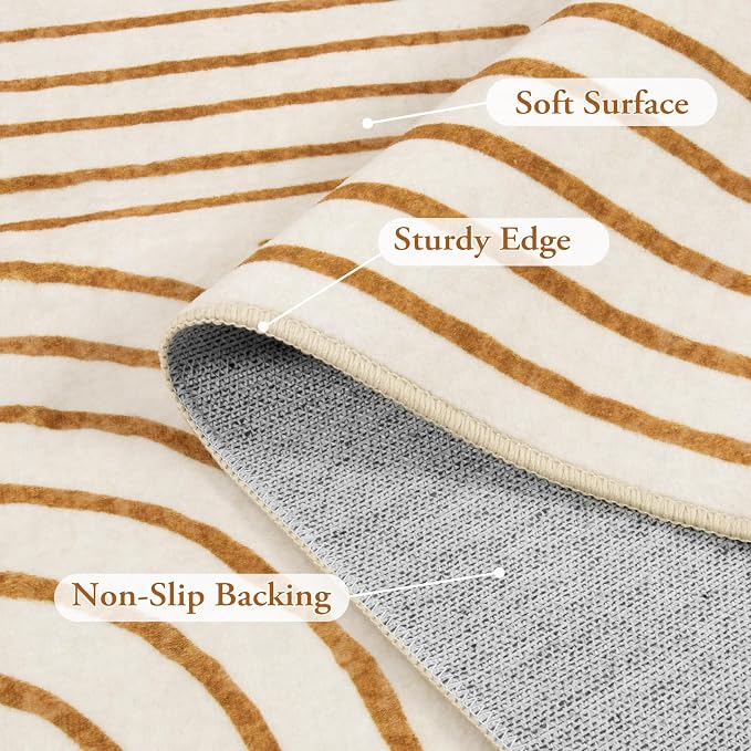 Lahome Abstract Machine Washable Rugs 8x10, Ultra-Thin Soft 8x10 Rugs - Image 6
