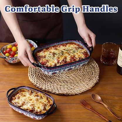 Ceramic Casserole Dishes for Oven, Hand-painted Polish Pottery Baking Dish Set - Image 3