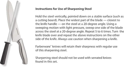 Farberware 15-Piece Stamped Stainless Steel Knife Block Set, High-Carbon - Image 8