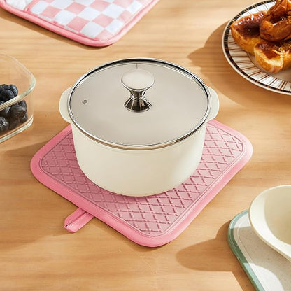 Ohocut Pink Checkered Pot Holder, Checkerboard Potholders - Image 3