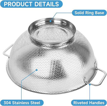 Colander for Kitchen, Stainless Steel Colander Strainer - Image 4