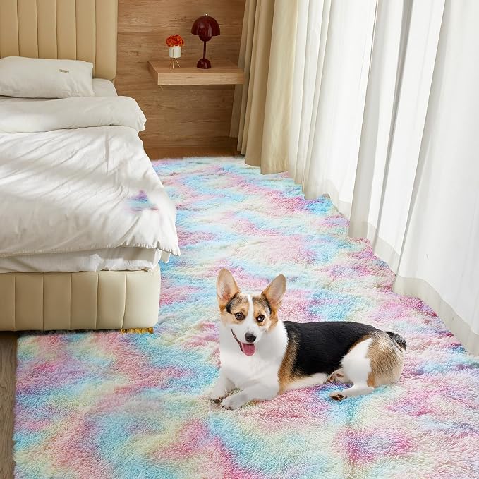 Ultra Soft Rug for Living Room, 8X10 Fluffy Shag Area Rug for Bedroom, Modern - Image 8