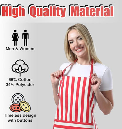 TOSHEX Kitchen Apron Waterdrop Resistant Cotton Apron - Image 2