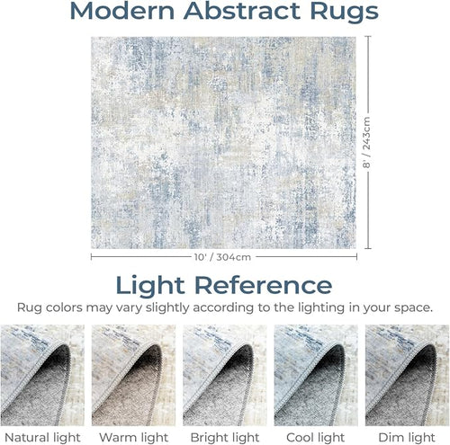 8x10 Washable Area Rug, Abstract Large Living Room Rug Non-Slip, Indoor Modern - Image 2