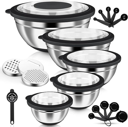 HaWare Mixing Bowls, 24-Piece Stainless Steel Salad Serving Bowl by HaWare