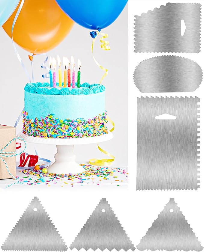 New 6pcs Cake Scraper 430 stainless Decorating Comb and Icing Smoother - Image 5