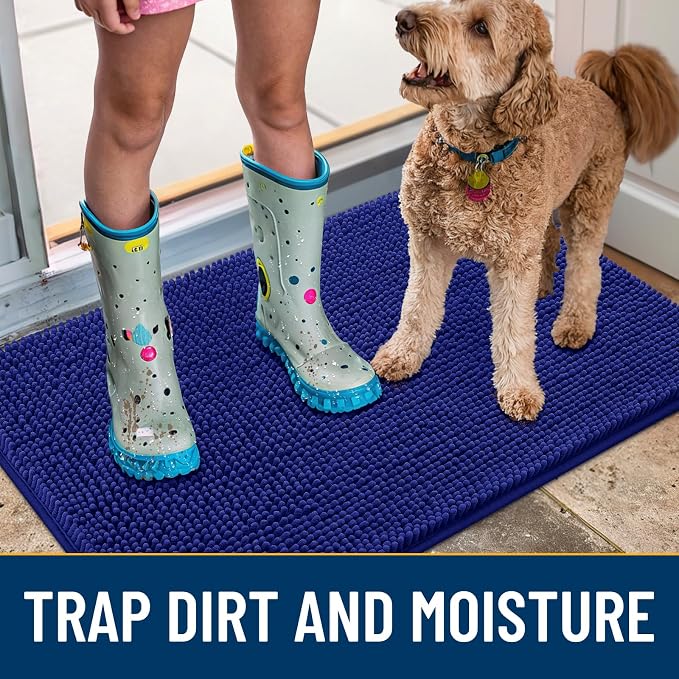 Smiry Dog Door Mat for Muddy Paws 24x16, Absorbent Dirt Trapper, Non-Slip - Image 3