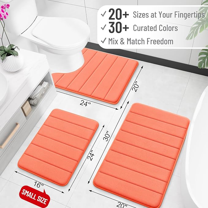 OLANLY Memory Foam Bath Mat 35x24, Super Soft Absorbent Bathroom Rugs, Quick Dry - Image 2