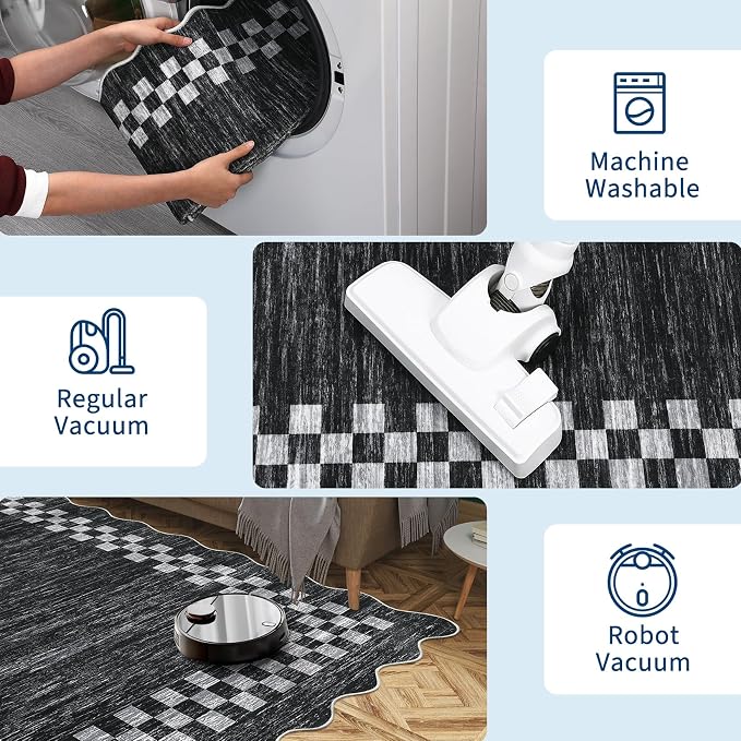 GarveeHome Hallway Runner Rug 2x6 Non Slip Scalloped Washable Rug - Image 6