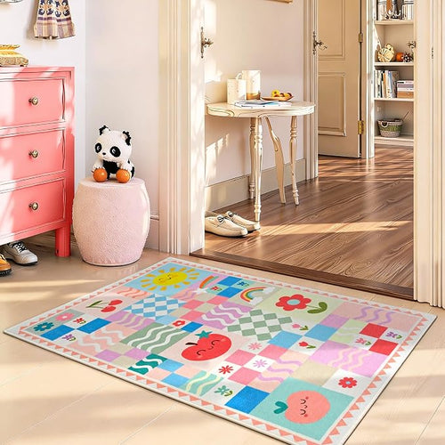 2×3 Small Pink Area Rug for Bedroom, Washable Entryway Rug Non Slip, Soft Low - Image 2