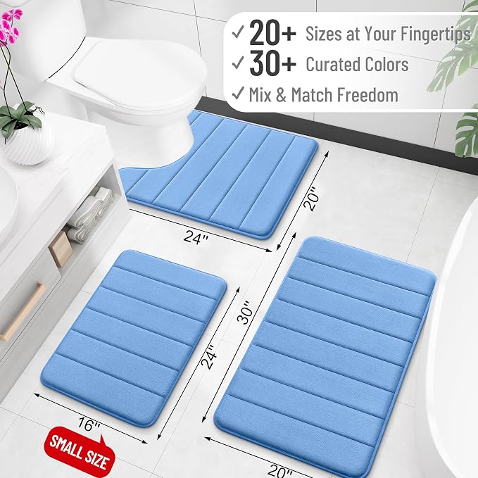 OLANLY Memory Foam Bath Mat 36x24, Super Soft Absorbent Bathroom Rugs, Quick Dry - Image 2