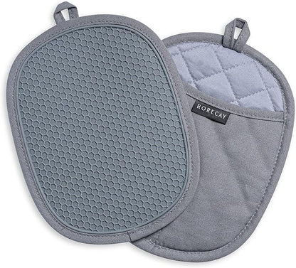 2-Pack Silicone Pot Holders for Kitchen Heat Resistant up to 500°F, Non-Slip by Rorecay