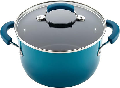 Rachael Ray Brights Nonstick Cookware Pots and Pans Set, 10 Piece, Marine Blue - Image 7