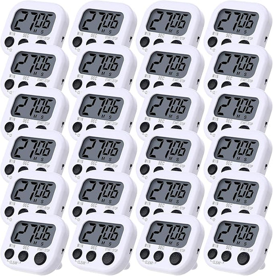 Leumoi 24 Pcs Digital Kitchen Timers Magnetic Back Timers Bulk Large Screen by Leumoi