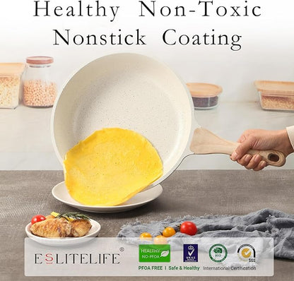 ESLITE LIFE Nonstick Ceramic Frying Pans Skillets Set - Image 3