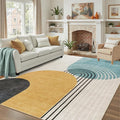 DCX Abstract Machine Washable 10x12 Rug, Mid Century Modern Rug by DCXWashableRug