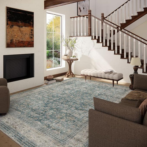 10x12 Large Rugs for Living Room: Washable Living Room Rug Stain Resistant Non - Image 2