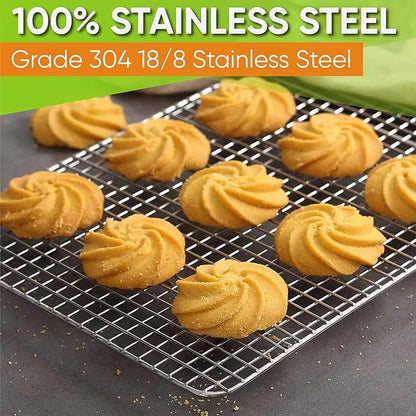 Spring Chef 8.5" x 12" Stainless Steel Cooling Racks, Wire Rack - Image 8