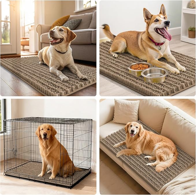 Smiry Dog Door Mat for Muddy Paws 32x21, Absorbent Dirt Trapper, Non-Slip - Image 7