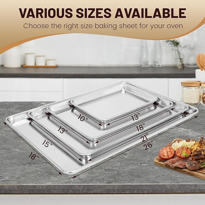 BIEAMA 6 Pack Full Size Baking Sheet Pan Aluminum Commercial Pan - Image 8