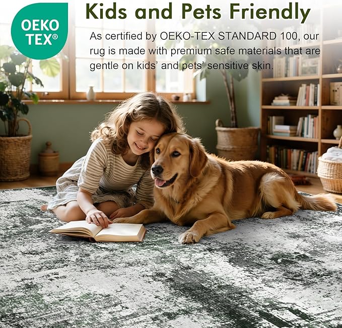 2x6 Ft Washable Runner Rug, Non-Slip Low Pile Hallway Kitchen Area Rug - Image 5