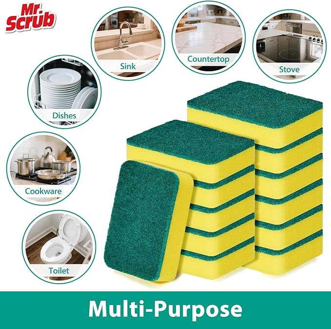Mr. Scrub Sponges Kitchen Scrub Dish Sponge Scouring Pad, 36 Pack Cleaning - Image 5